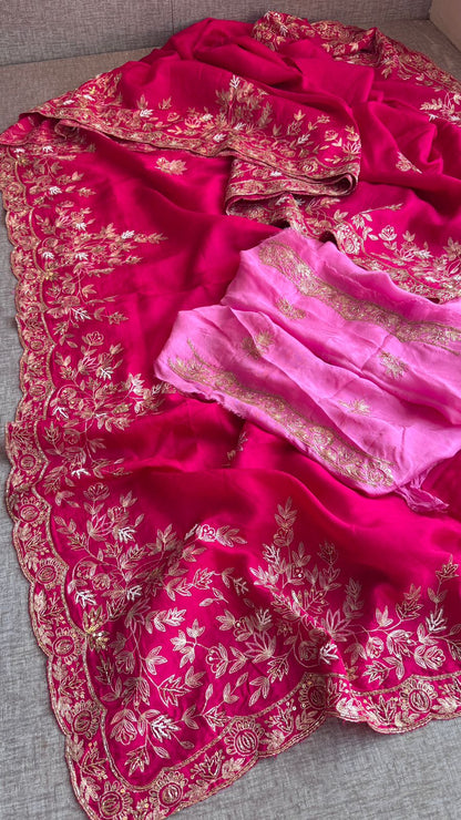 Zardozi On Munga Silk · 48 Artisan Hours of work · The Virasat Edit