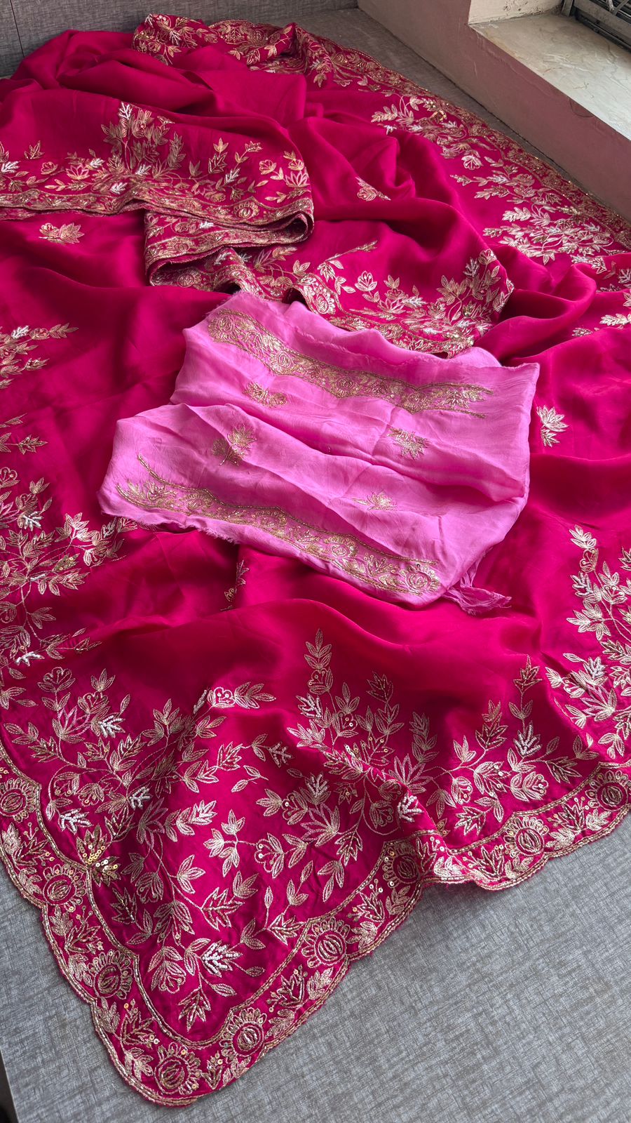 Zardozi On Munga Silk · 48 Artisan Hours of work · The Virasat Edit