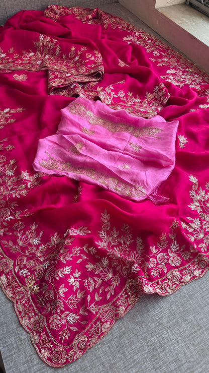 Zardozi On Munga Silk · 48 Artisan Hours of work · The Virasat Edit