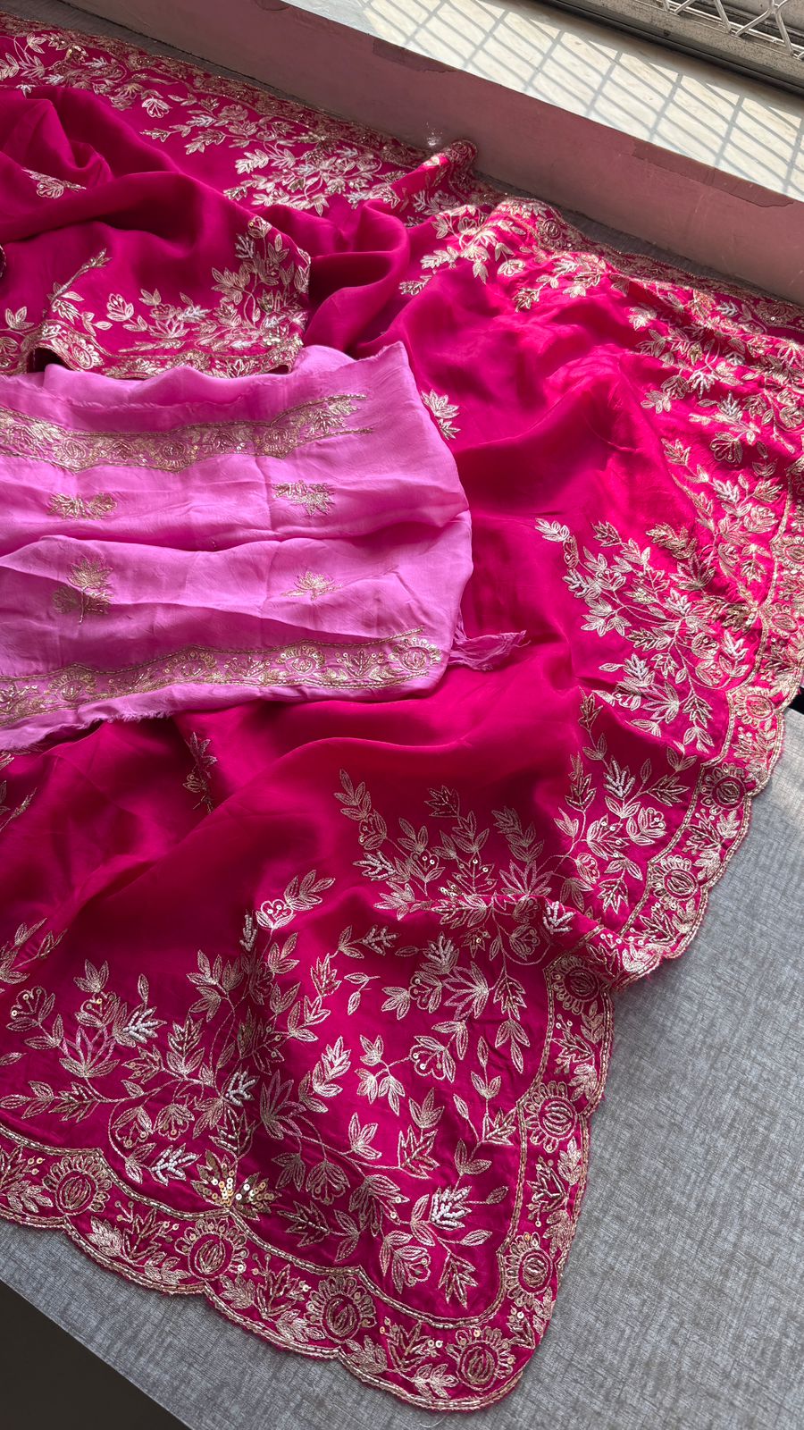 Zardozi On Munga Silk · 48 Artisan Hours of work · The Virasat Edit