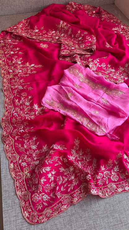 Zardozi On Munga Silk · 48 Artisan Hours of work · The Virasat Edit