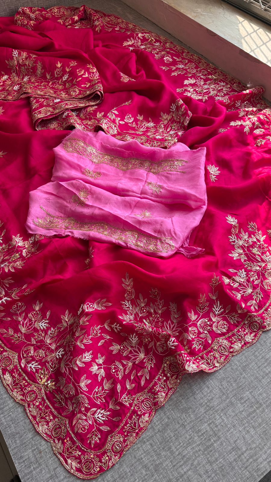 Zardozi On Munga Silk · 48 Artisan Hours of work · The Virasat Edit