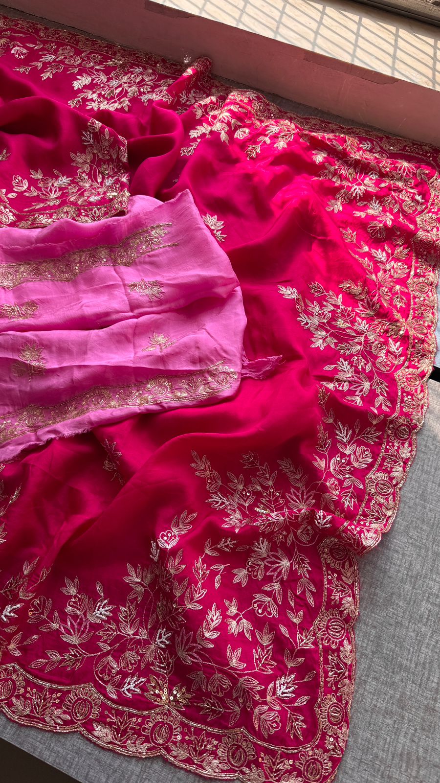 Zardozi On Munga Silk · 48 Artisan Hours of work · The Virasat Edit