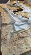 Zardozi Regal Border On Cosmo Munga Silk Banarasi · 60 Artisan Hours of work · The Mehfil Edit