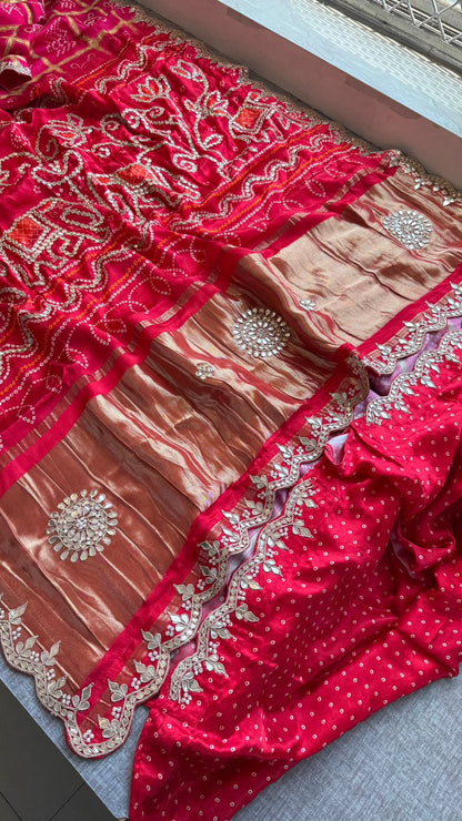 Zardozi Elephant Border On Gajji Silk Lakdi Patta · 36 Artisan Hours of work · The Royal Edit