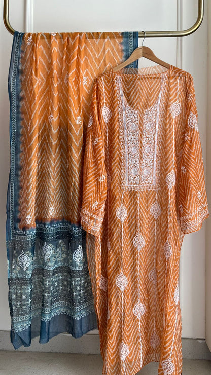 Pearl And Katdana On Pure Mul Chanderi Print · 24 Artisan Hours of work · The Pehchaan Edit