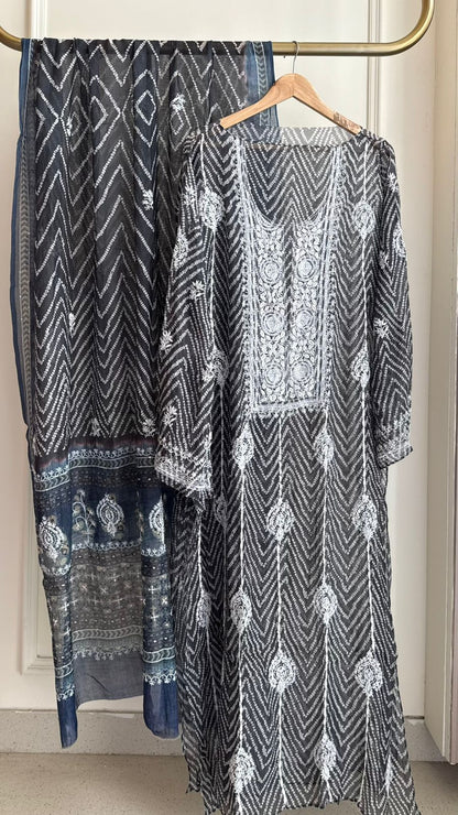 Pearl And Katdana On Pure Mul Chanderi Print · 24 Artisan Hours of work · The Pehchaan Edit