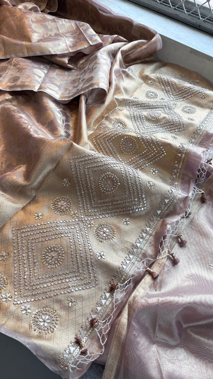 Zardozi And Pearl On Pure Tissue Silk Banarasi · 56 Artisan Hours of work · The Royal Edit