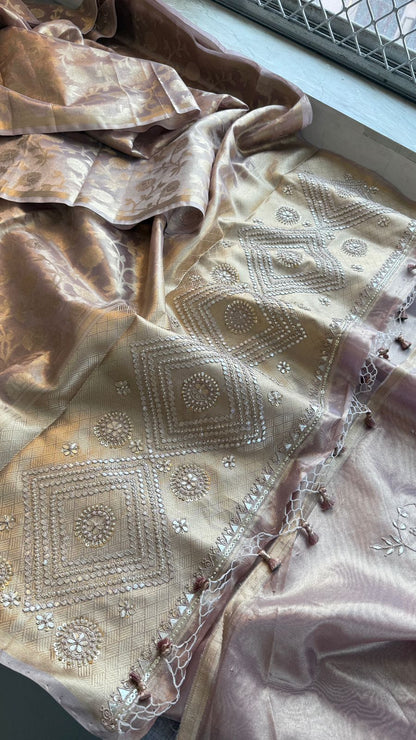 Zardozi And Pearl On Pure Tissue Silk Banarasi · 56 Artisan Hours of work · The Royal Edit