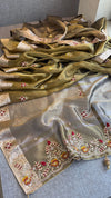 Antique Olive Gold Saree