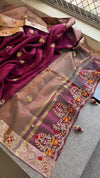 Wine Plum Gold Saree