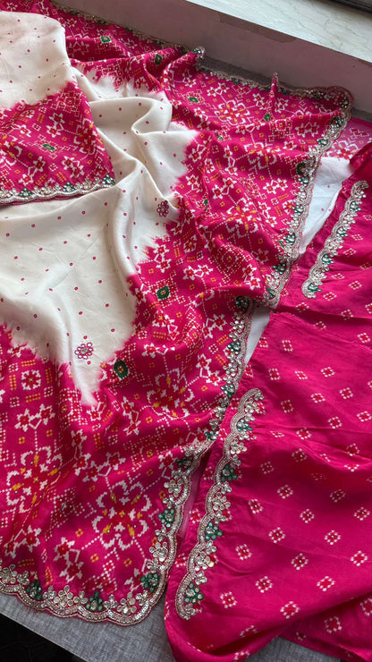 Zardozi And Pearl On Pure Munga Silk Patola · 48 Artisan Hours of work · The Noor Edit