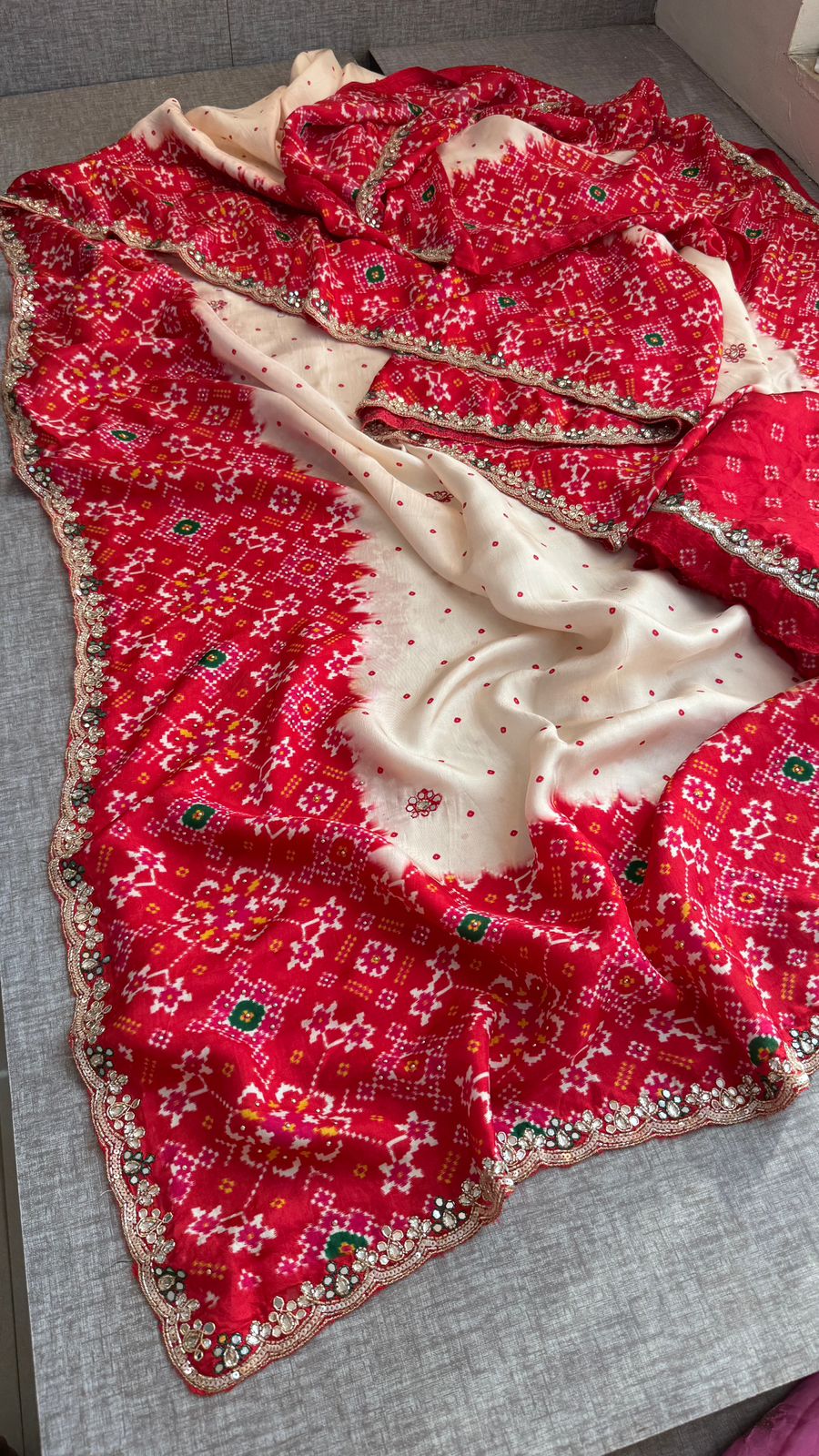 Zardozi And Pearl On Pure Munga Silk Patola · 48 Artisan Hours of work · The Noor Edit