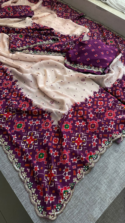 Zardozi And Pearl On Pure Munga Silk Patola · 48 Artisan Hours of work · The Noor Edit