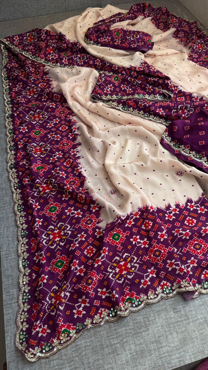 Zardozi And Pearl On Pure Munga Silk Patola · 48 Artisan Hours of work · The Noor Edit