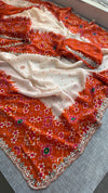 Burnt Orange Ivory Saree