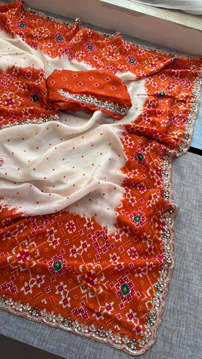Zardozi And Pearl On Pure Munga Silk Patola · 48 Artisan Hours of work · The Noor Edit