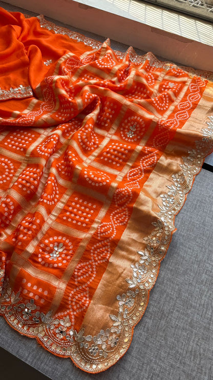 Zardozi And Gotta Patti On Pure Munga Silk Banarasi · 56 Artisan Hours of work · The Mehfil Edit