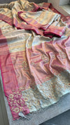 Champagne Gold Pink Saree