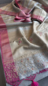 Champagne Gold Pink Saree