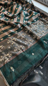 Bottle Green Gold Saree