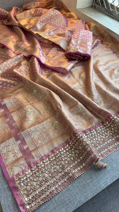 Gotta Patti Zardozi And Pearl On Tissue Silk Banarasi · 60 Artisan Hours of work · The Riwaayat Edit