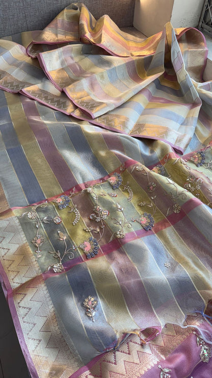 Zardozi And Pearl On Tissue Silk Banarasi · 56 Artisan Hours of work · The Noor Edit
