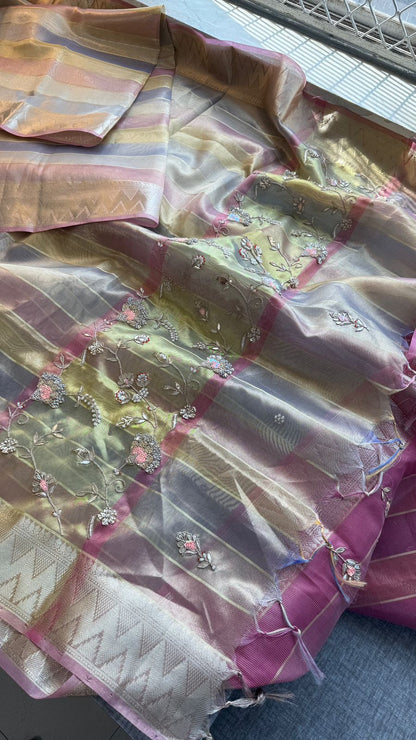 Zardozi And Pearl On Tissue Silk Banarasi · 56 Artisan Hours of work · The Noor Edit