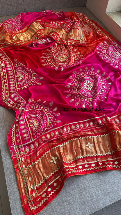 Royal Mandala Gajji Silk Dupatta With Sikhiya Gota Patti Work