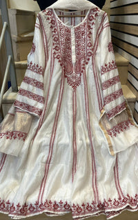 Royal Chanderi Anarkali Kurta Dupatta Set With Handcrafted Detailing