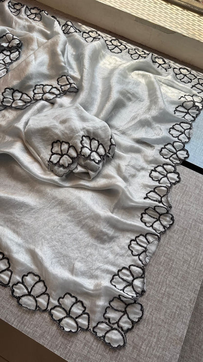 Kutdana On Pure Crepe Silk · 28 Artisan Hours of work · The Riwaayat Edit