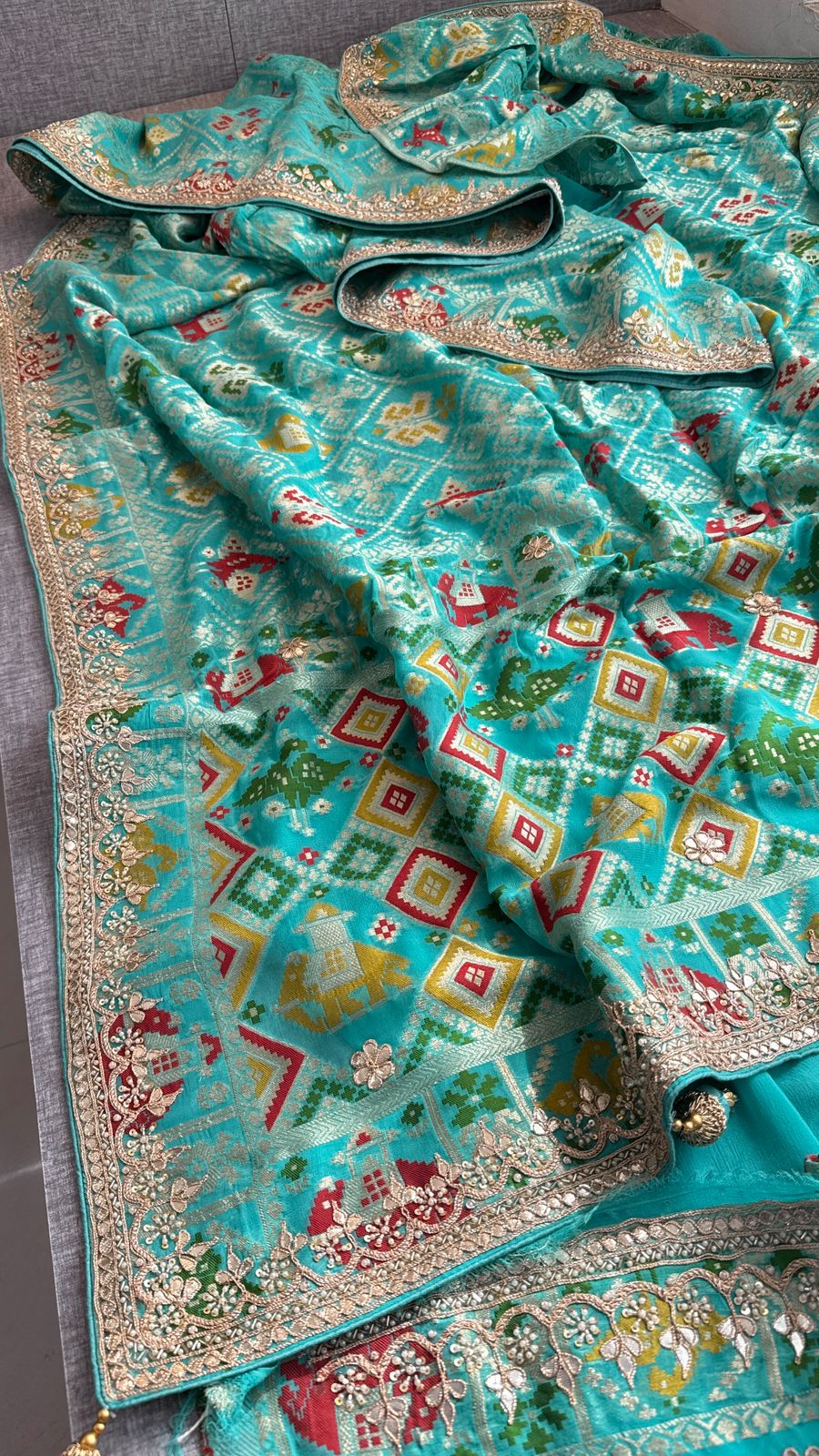 Zardozi And Gotta Patti On Crepe Georgette Banarasi · 56 Artisan Hours of work · The Virasat Edit