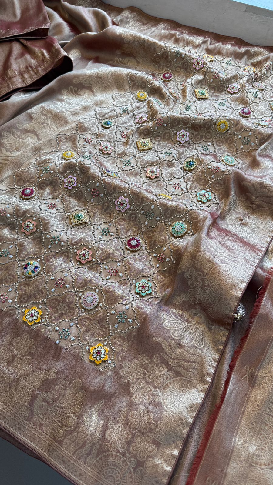 Zardozi And Stone On Pure Munga Silk Banarasi · 64 Artisan Hours of work · The Noor Edit