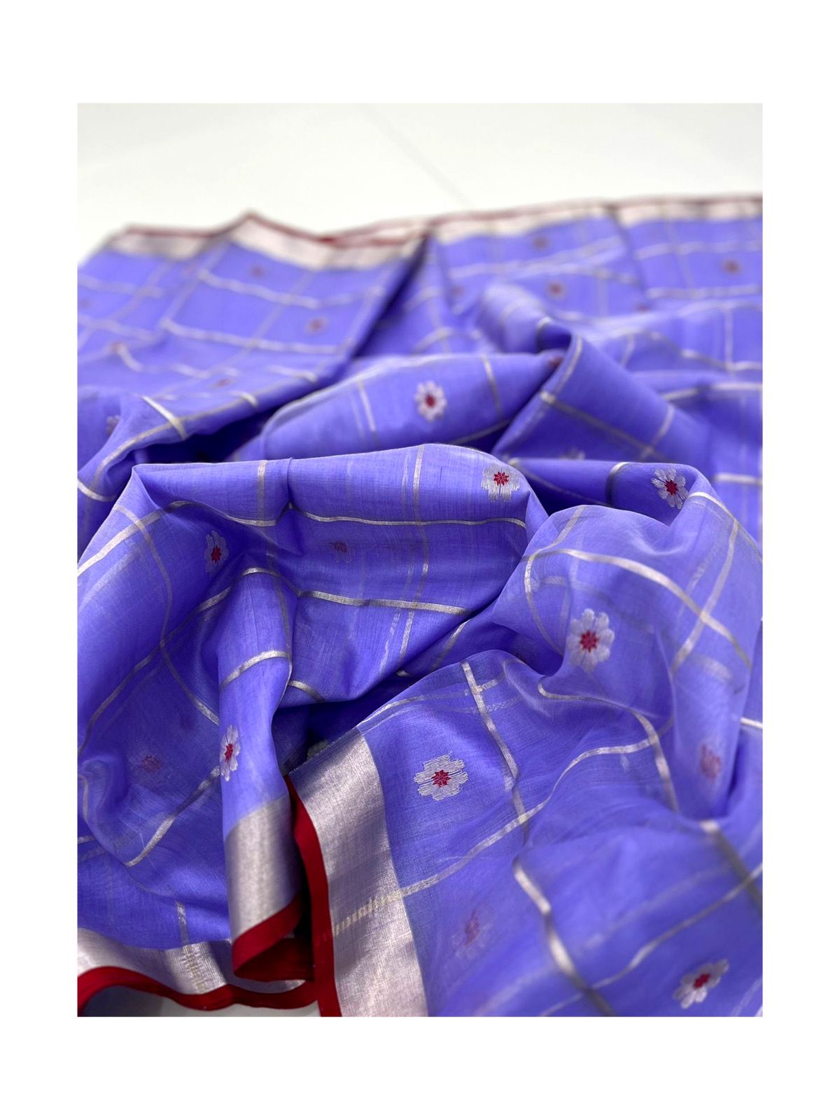 Ghani Butti And Silver Zari Weaving On Chanderi Katan Organza Silk · 32 Artisan Hours of work · The Nazakat Edit