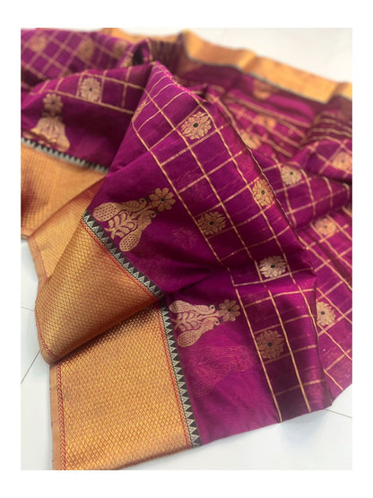 Meena Checks And Zari Nakshi Weaving On Raw Mango Pattu Silk · 36 Artisan Hours of work · The Zari Edit
