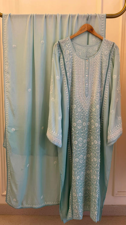 Pearl Sequins And Katdana On Pure Mulmul · 28 Artisan Hours of work · The Nawabi Nazakat Edit