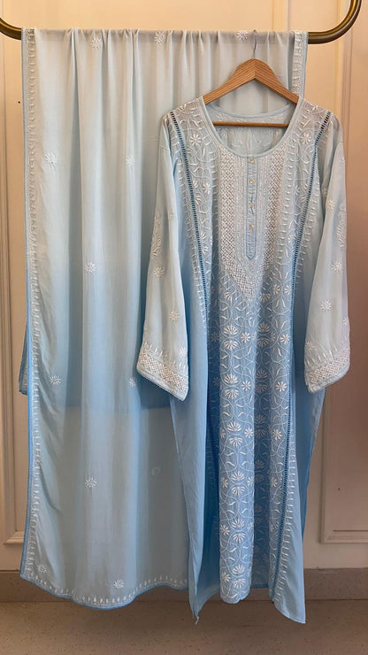 Pearl Sequins And Katdana On Pure Mulmul · 28 Artisan Hours of work · The Nawabi Nazakat Edit
