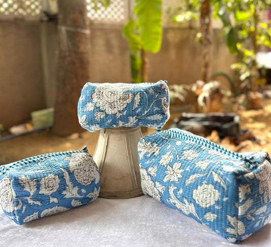 Quilted Waterproof Utility Pouches Set of Three