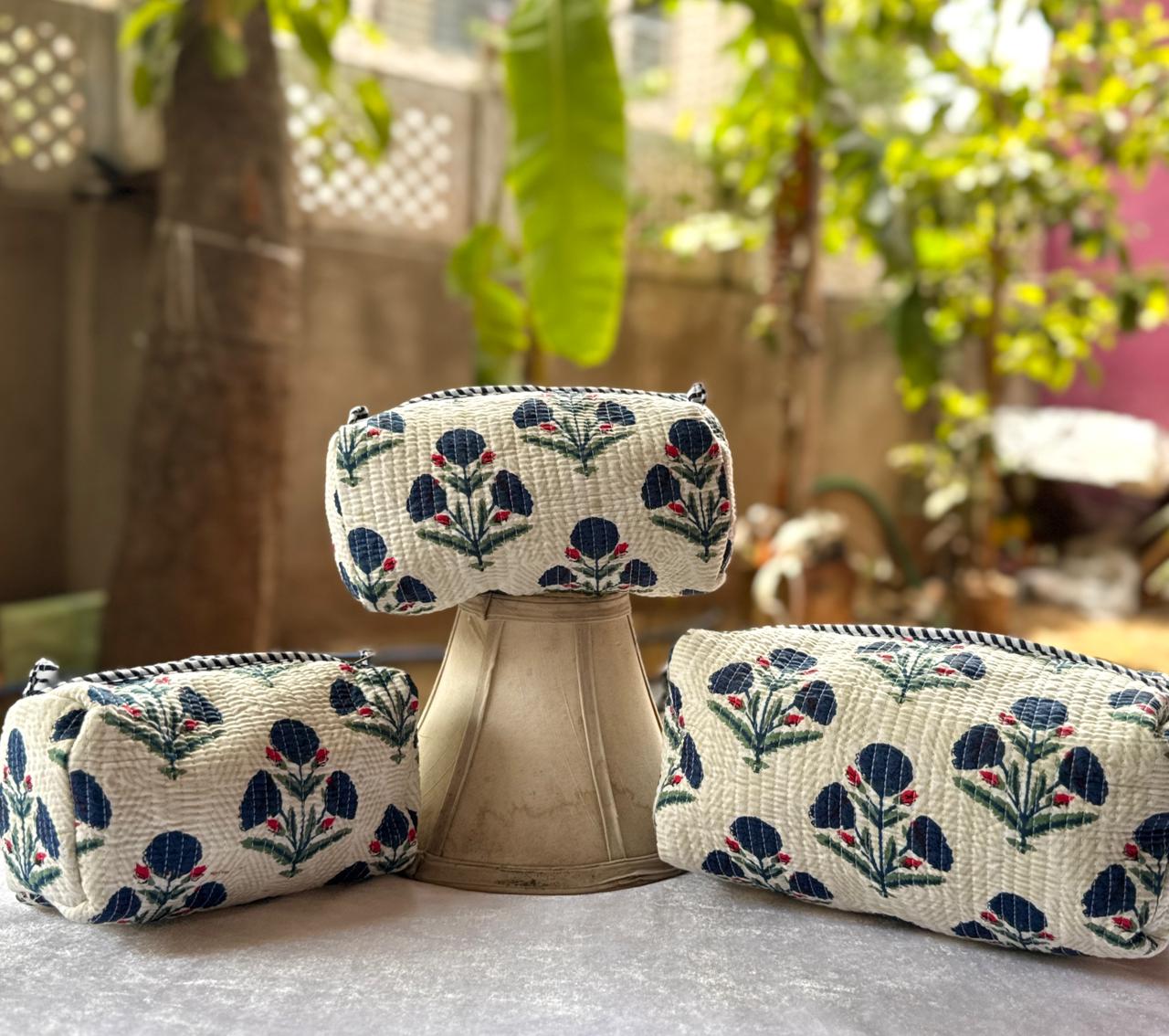 Quilted Waterproof Utility Pouches Set of Three