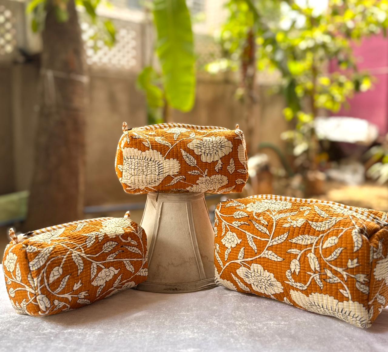 Quilted Waterproof Utility Pouches Set of Three