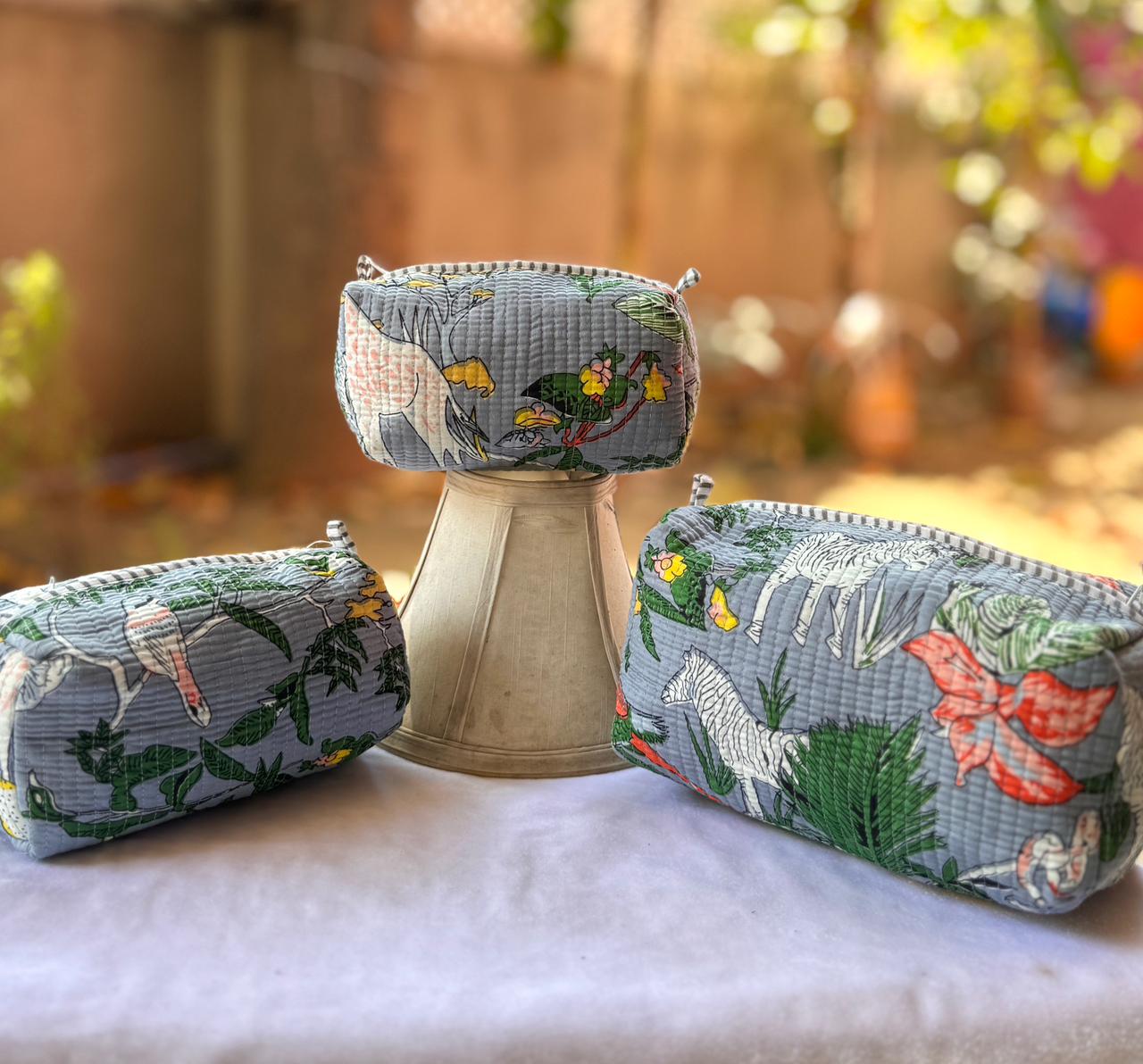 Quilted Waterproof Utility Pouches Set of Three