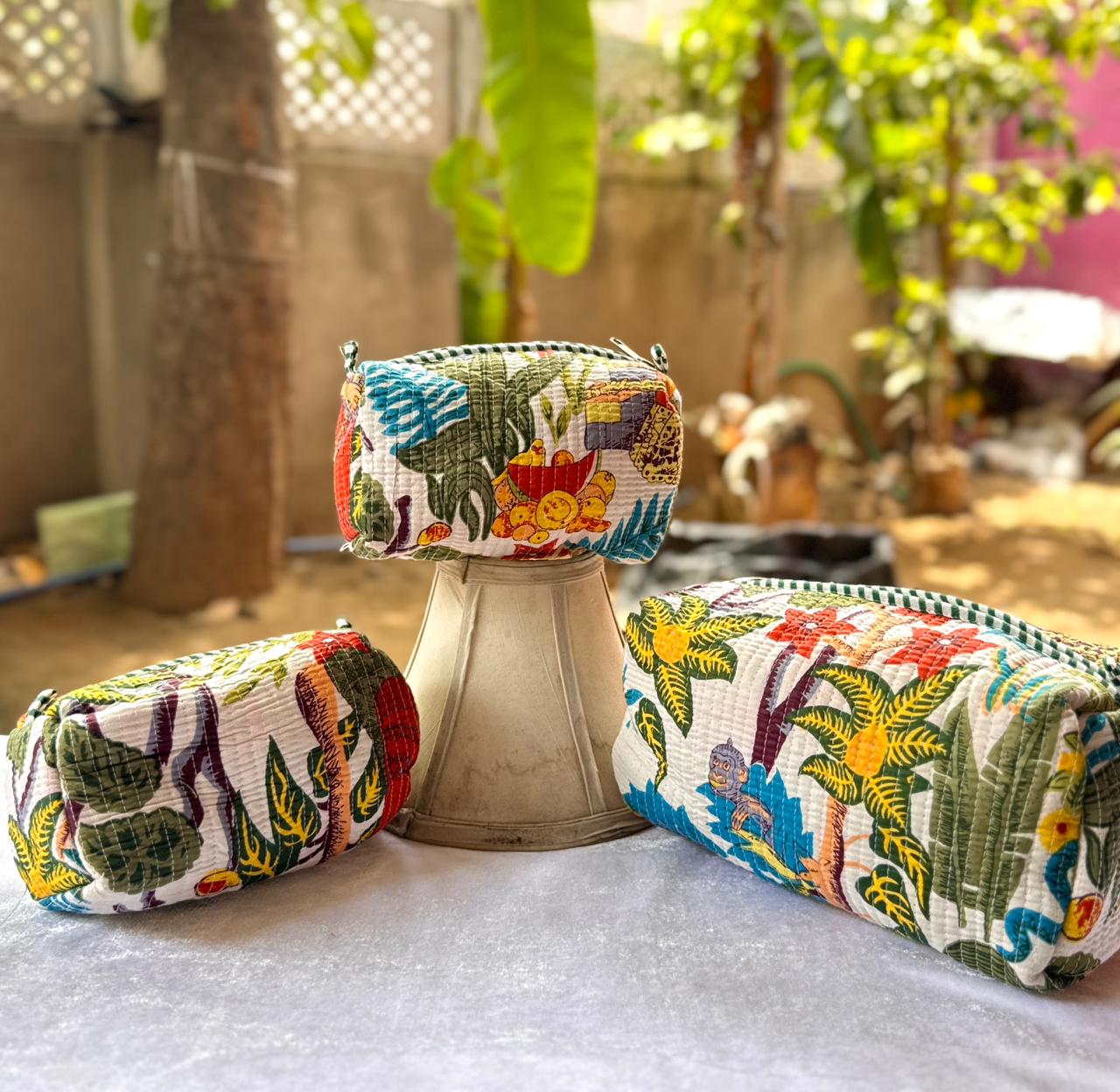 Quilted Waterproof Utility Pouches Set of Three