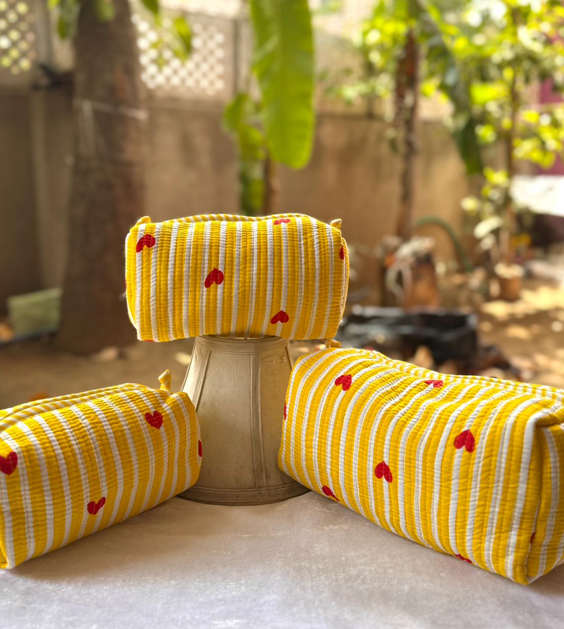 Quilted Waterproof Utility Pouches Set of Three