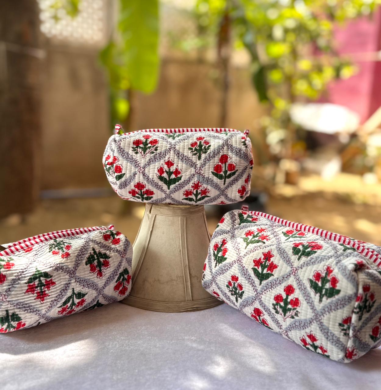 Quilted Waterproof Utility Pouches Set of Three