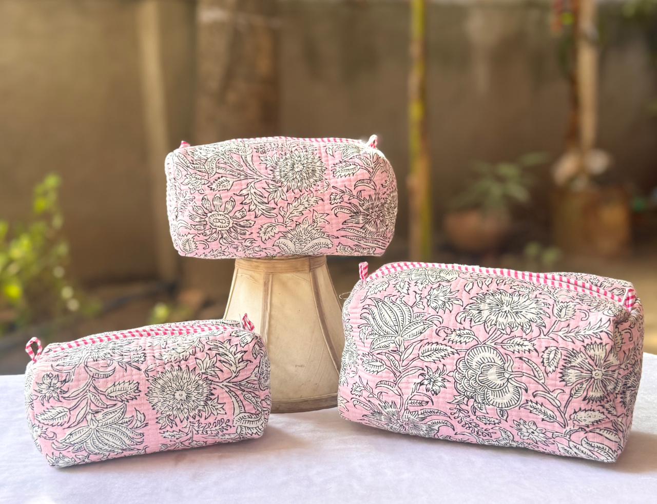 Quilted Waterproof Utility Pouches Set of Three
