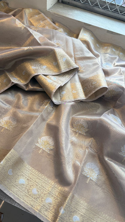 Gotta Patti Zardozi And Pearl On Tissue Banarasi Silk · 60 Artisan Hours of work · The Zari Edit