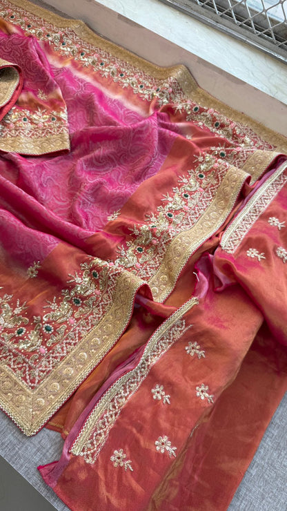 Zardozi Stone And Kutdana On Cosmo Munga Silk · 64 Artisan Hours of work · The Noor Edit