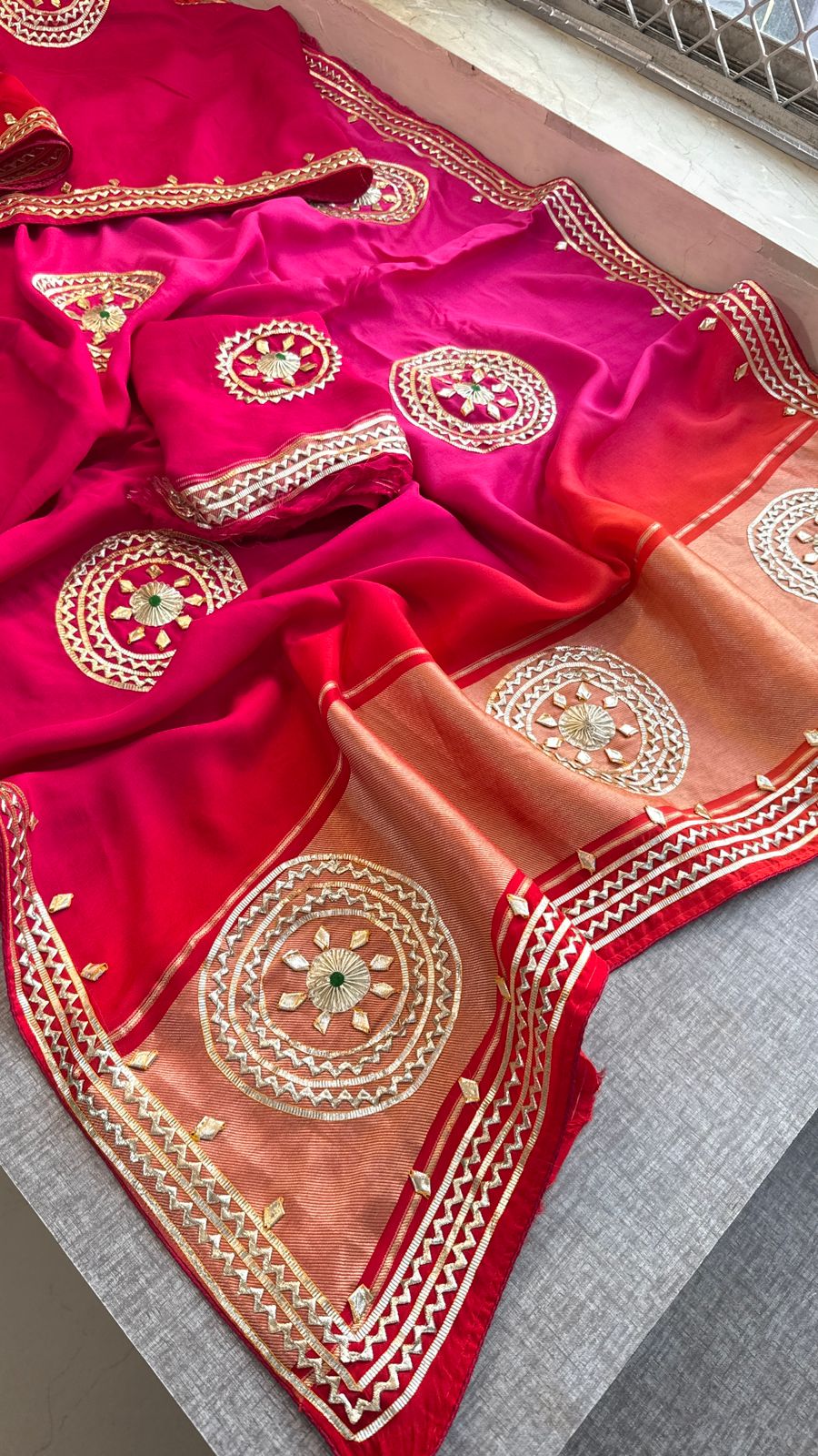 Sikhiya Gotta Patti On Munga Silk Lakdi Patta · 44 Artisan Hours of work · The Meher Edit