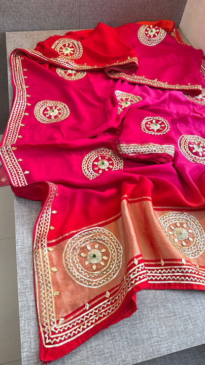 Sikhiya Gotta Patti On Munga Silk Lakdi Patta · 44 Artisan Hours of work · The Meher Edit