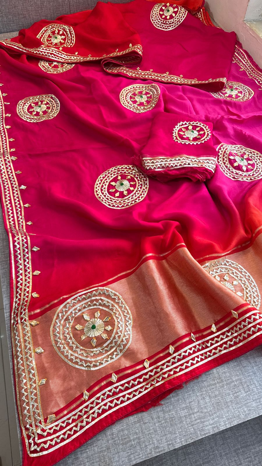 Sikhiya Gotta Patti On Munga Silk Lakdi Patta · 44 Artisan Hours of work · The Meher Edit
